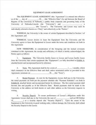 13 Equipment Lease Agreement Examples Pdf Doc Examples