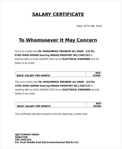 8 Salary Verification Letter Examples Pdf Examples