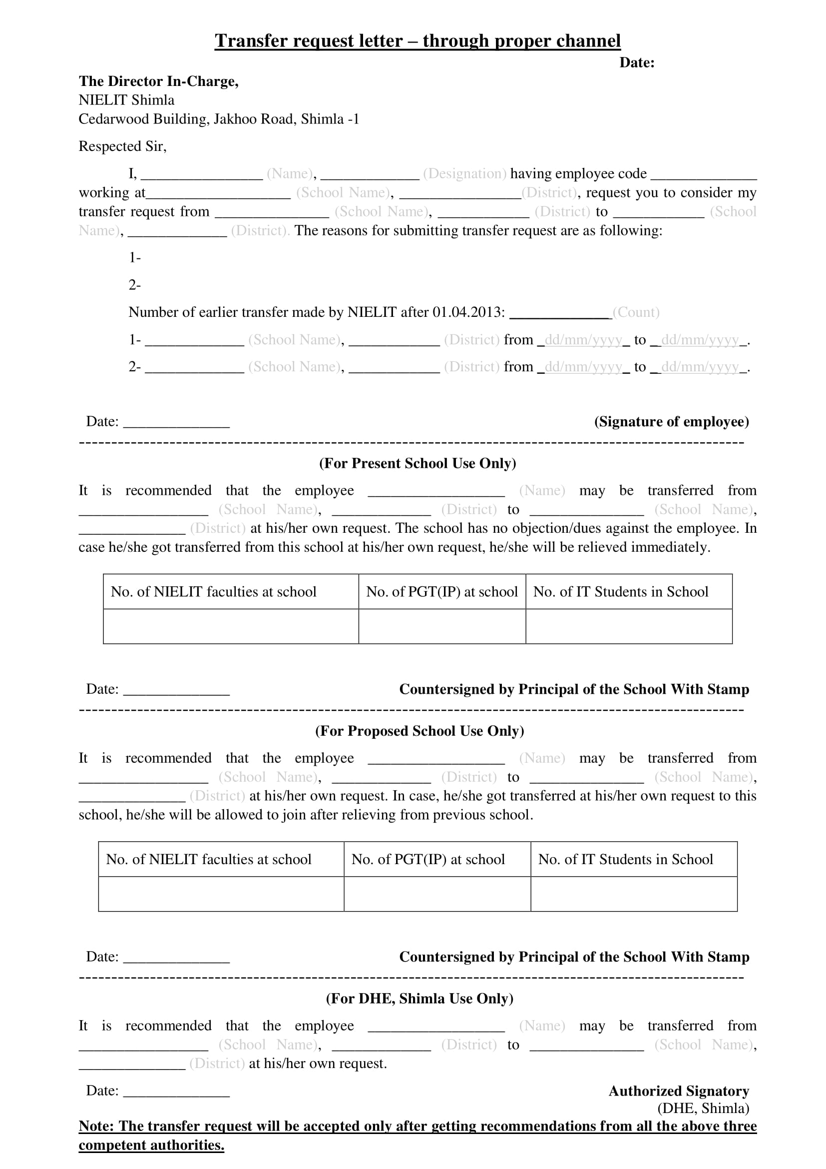 9 Transfer Request Letter Examples Pdf Doc Examples