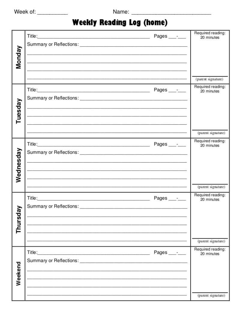 48 Printable Reading Log Examples To Download - Download Artistic Colorful Photo | Full HD
