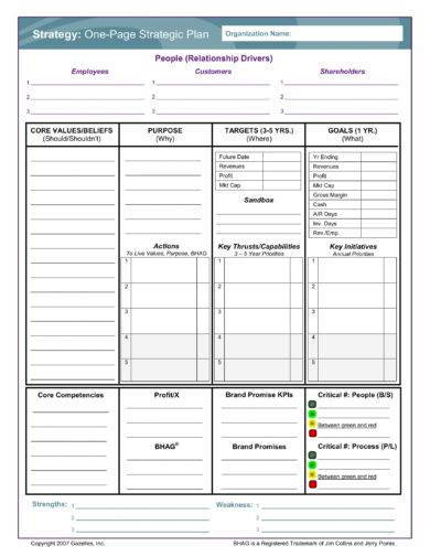 10 One Page Strategic Plan Examples Pdf Word Pages Examples