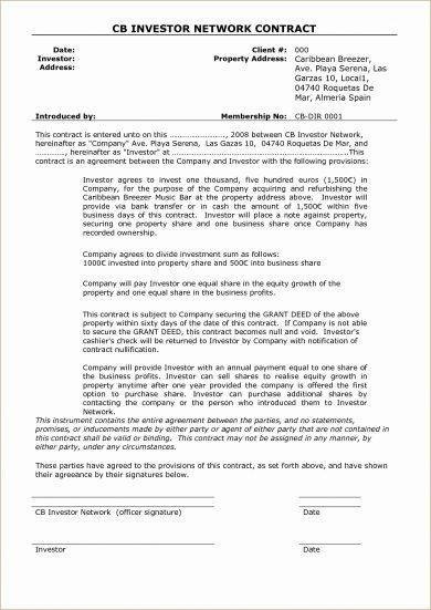 13 Small Business Investment Agreement Examples In Pdf Word Apple Pages Google Docs Examples