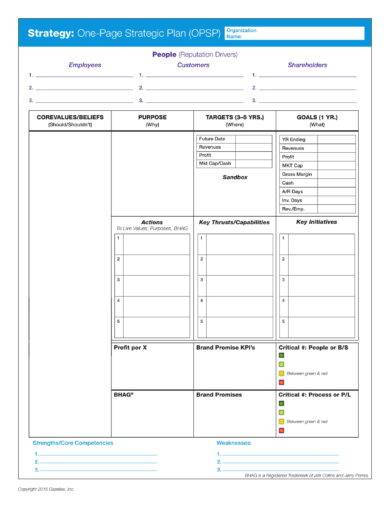 10 One Page Strategic Plan Examples Pdf Word Pages Examples