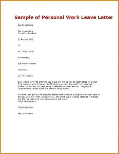 9 Official Letter For Leave Examples Pdf Examples