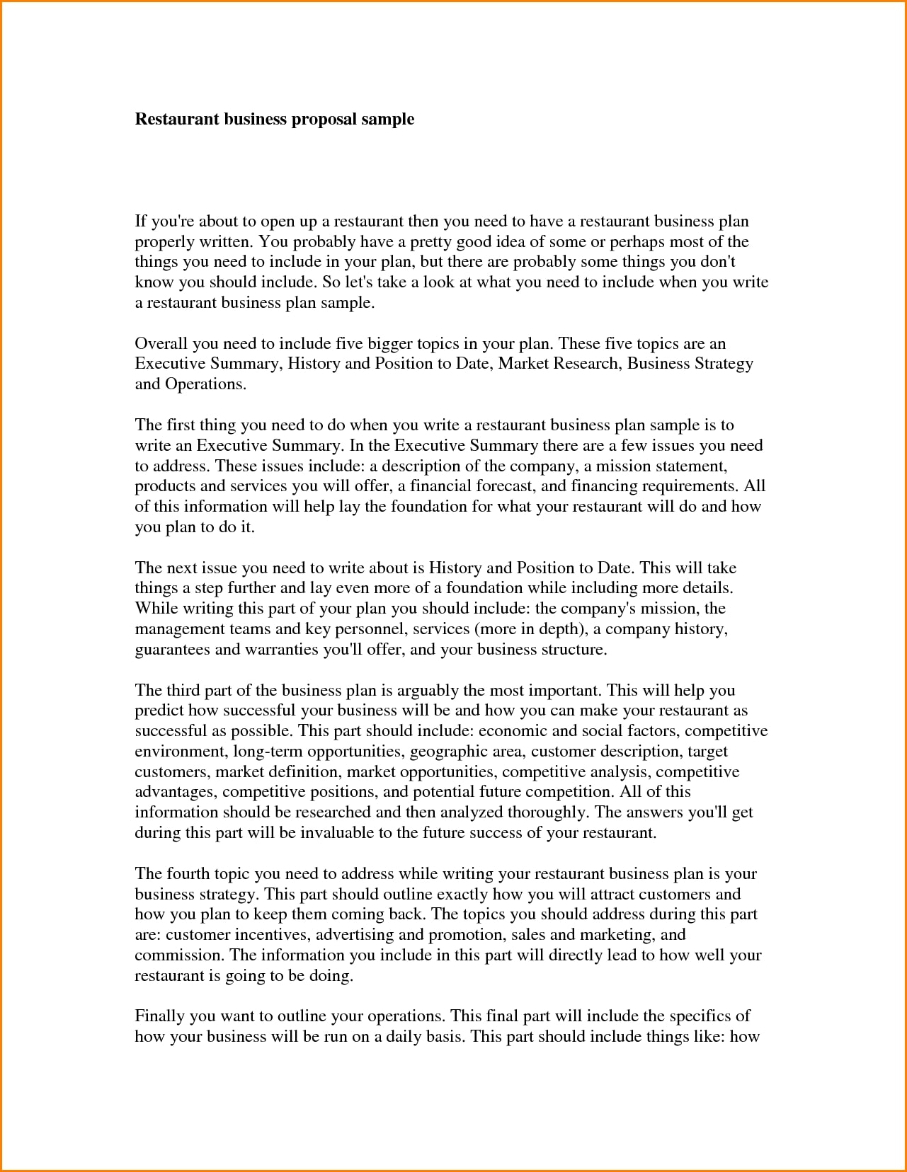 13 Restaurant Sales Plan Examples Pdf Word Pages Examples