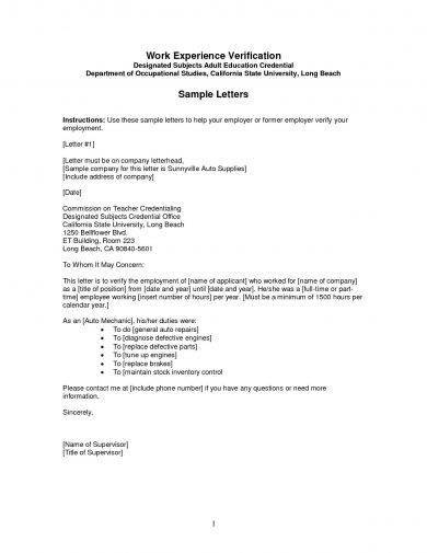 11 Verification Letter Samples Examples Pdf Examples