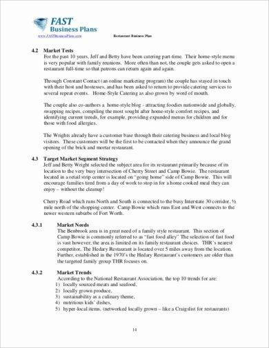 7 Small Catering Business Plan Examples Pdf Word Examples