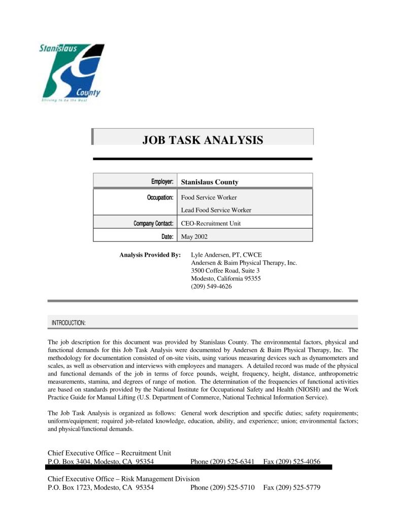 Job Task Analysis Examples Worksheets Library - Premium Landscape Background Gallery - Full HD