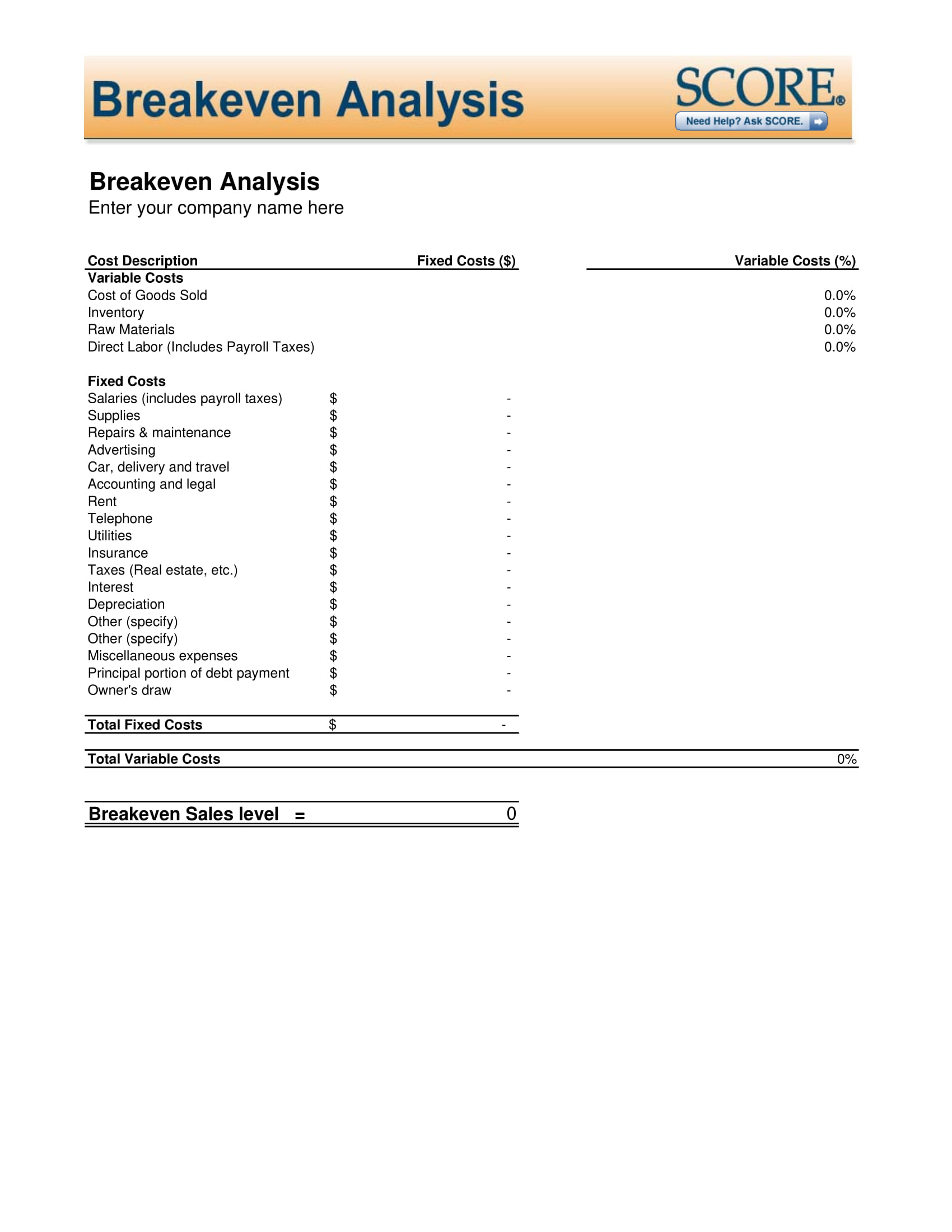 9 Break Even Analysis Examples Pdf Examples