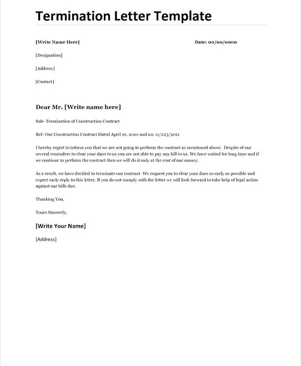 13 Contract Termination Letter Examples Pdf Google Docs Ms Word Pages Examples