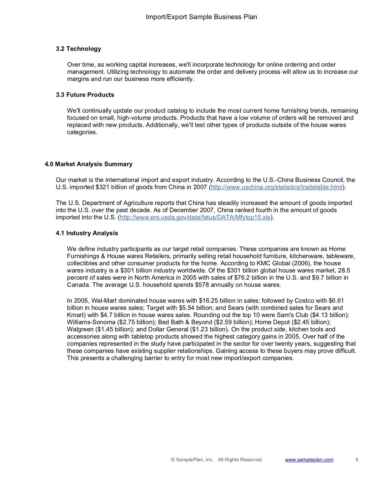 9 Import Export Business Plan Examples Pdf Word Examples