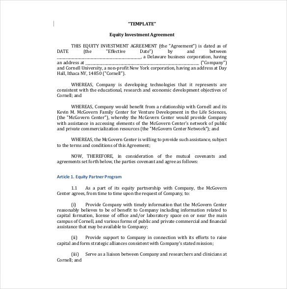 15 Simple Investment Agreement Examples In Pdf Ms Word Pages Google Docs Examples