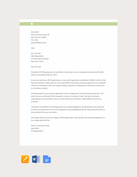 Free 45 Acknowledgement Letter Examples Samples In Pdf Google Docs Pages Doc Examples