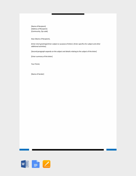 14 Friendly Letter Examples Templates Examples