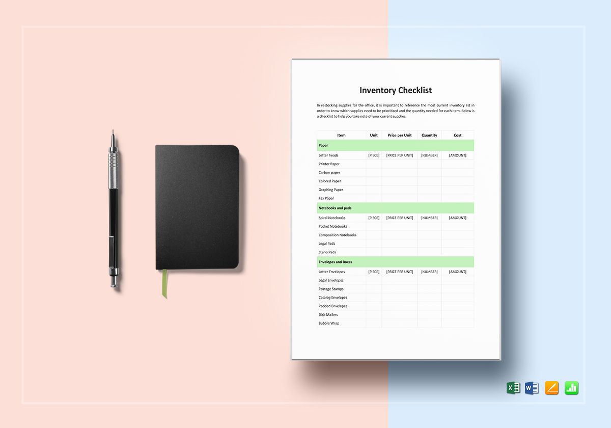 Manual Inventory Tracking Sheets
