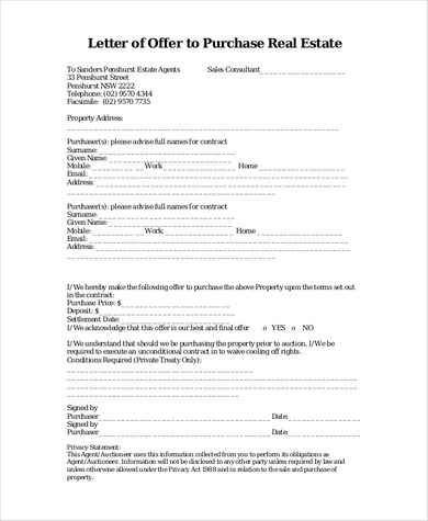 Free 13 Best Real Estate Offer Letter Examples Templates Download Now Examples