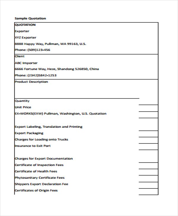 Free 12 Small Business Quotation Examples Templates Download Now Examples