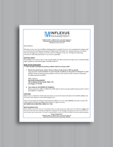 Free 10 Best Tenant Welcome Letter Examples Templates Download Now Examples