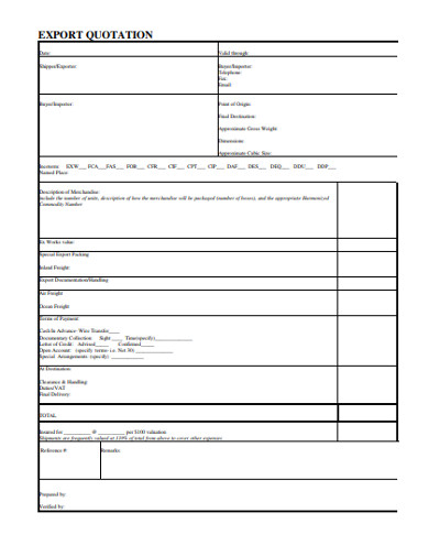 Free 5 Export Quotation Examples Templates Download Now Examples