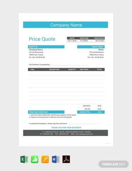 Free 10 Business Quote Examples Templates Download Now Examples