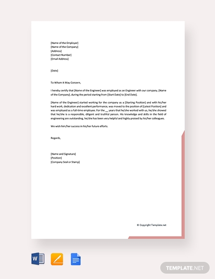 Free 10 Work Experience Letter Examples Templates Download Now Examples