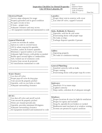 8 Best Rental Inspection Checklist Examples Templates Download Now Examples