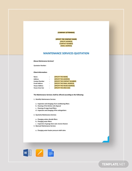 Free 10 Maintenance Quotation Examples Templates Download Now Examples