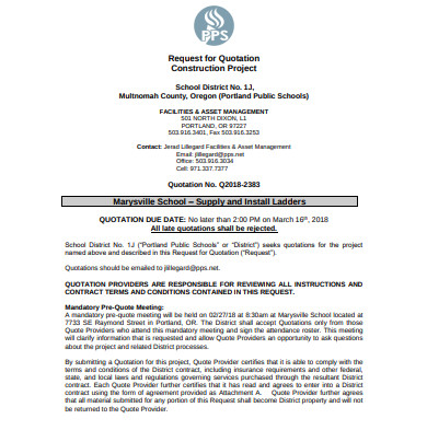 9 Construction Quote Examples Templates Download Now Examples