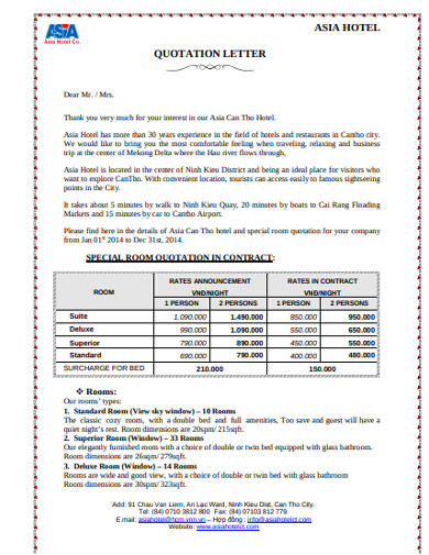 Free 10 Quotation Letter Examples Templates Download Now Examples