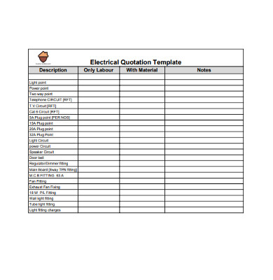 Free 11 Electrical Quotation Examples Templates Download Now Examples