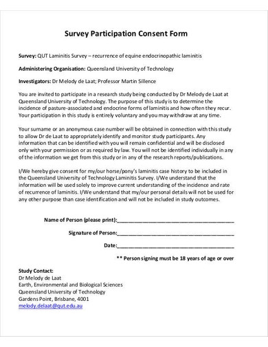 Consent form for voluntary participation in questionnaire for. Free 22 Survey Form Examples Templates Download Now Examples