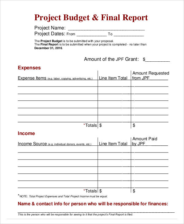 Free 18 Budget Report Examples Templates Download Now Examples