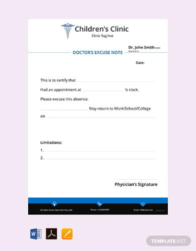 doctor s note for work examples format pdf examples