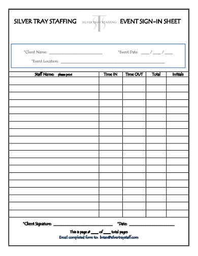 Staff logo · enter your user name and password to sign in. Free 14 Event Sign In Sheet Examples Templates Examples