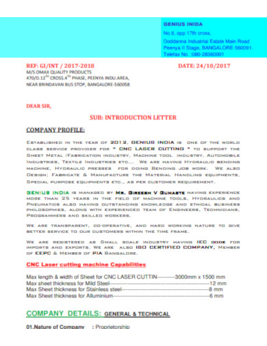 Free 8 Company Introduction Letter Examples Templates Google Docs Word Pages Pdf Examples