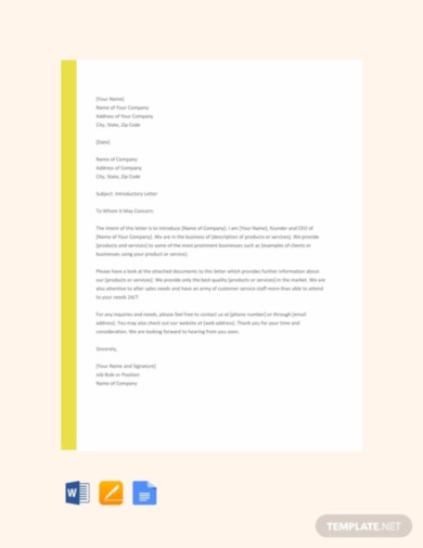 Free 8 Company Introduction Letter Examples Templates Google Docs Word Pages Pdf Examples