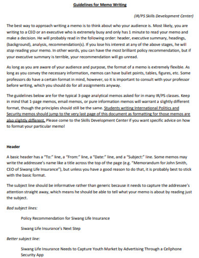 Free 20 Memo Writing Examples Samples In Pdf Doc Pages Examples