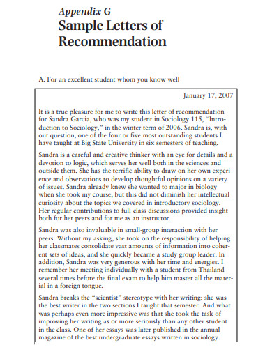 Free 12 College Recommendation Letter Examples Templates Examples