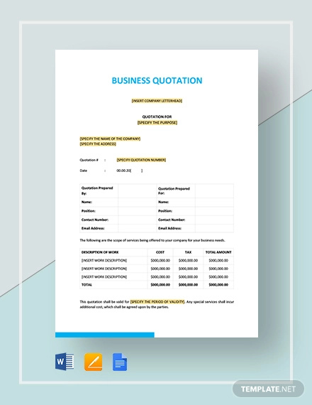 Free 12 Small Business Quotation Examples Templates Download Now Examples