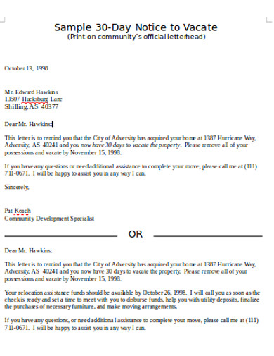 free 14 examples of 30 day notice in pdf doc examples