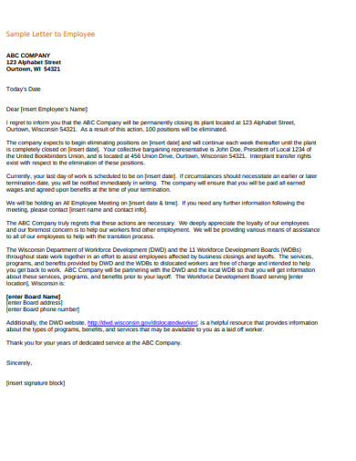 Free 20 Employee Letter Examples Templates Pdf Google Docs Word Pages Examples