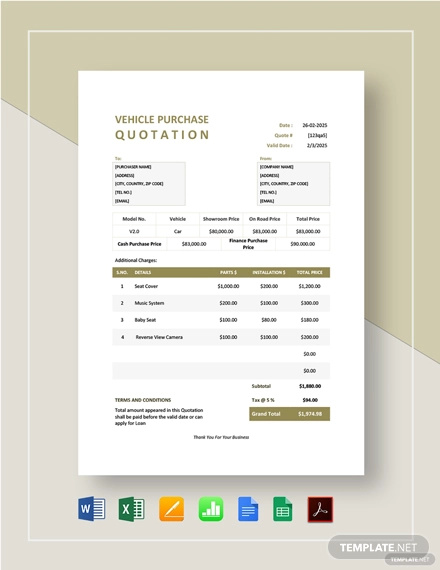 Free 10 Vehicle Quotation Examples Templates Download Now Examples