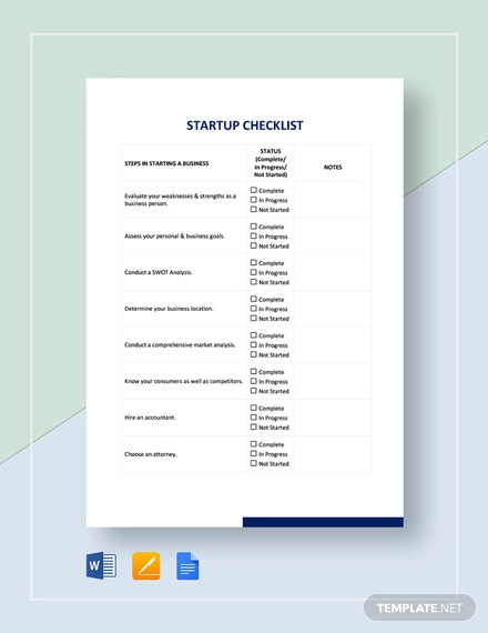 10 Start Up Checklist Examples Pdf Word Examples