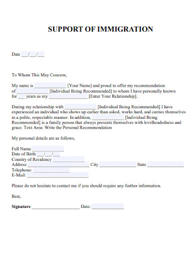 10 Immigration Reference Letter Examples In Pdf Ms Word Pages Google Docs Ms Outlook Examples
