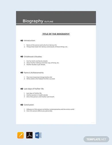 If you are in the teaching profession and also looking for a fun and useful. 5 Biography Outline Examples Definition Tips Examples
