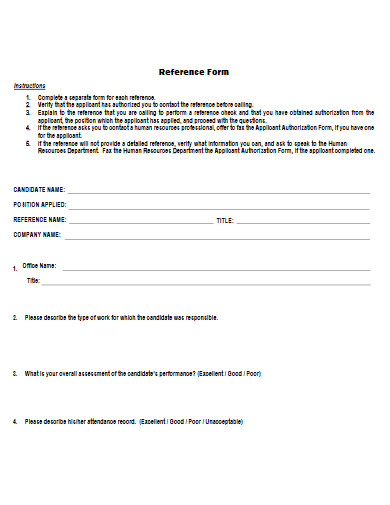 Reference Checking Form 10 Examples Format How To Conduct Pdf - Amazing Sunset Picture - HD
