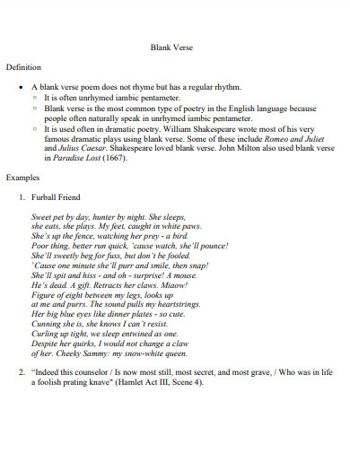30+ blank verse examples in pdf, doc