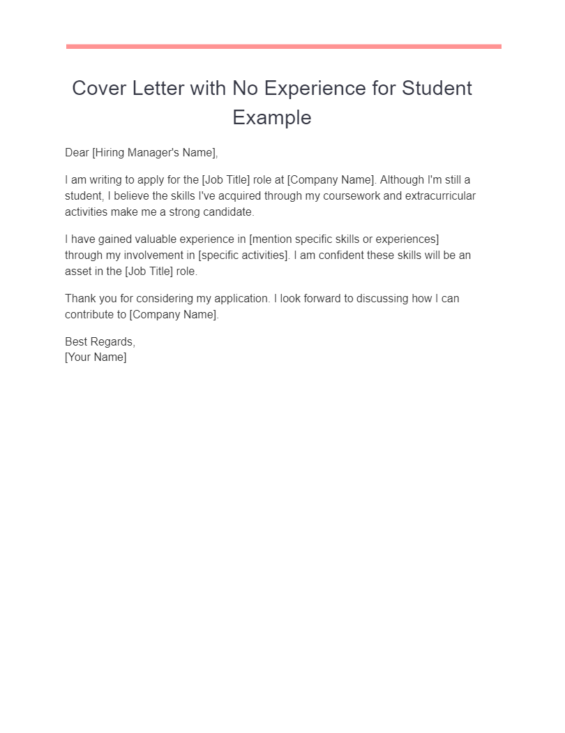 15 Cover Letter With No Experience Examples To Download 15 Cover Letter With No Experience Examples To Download