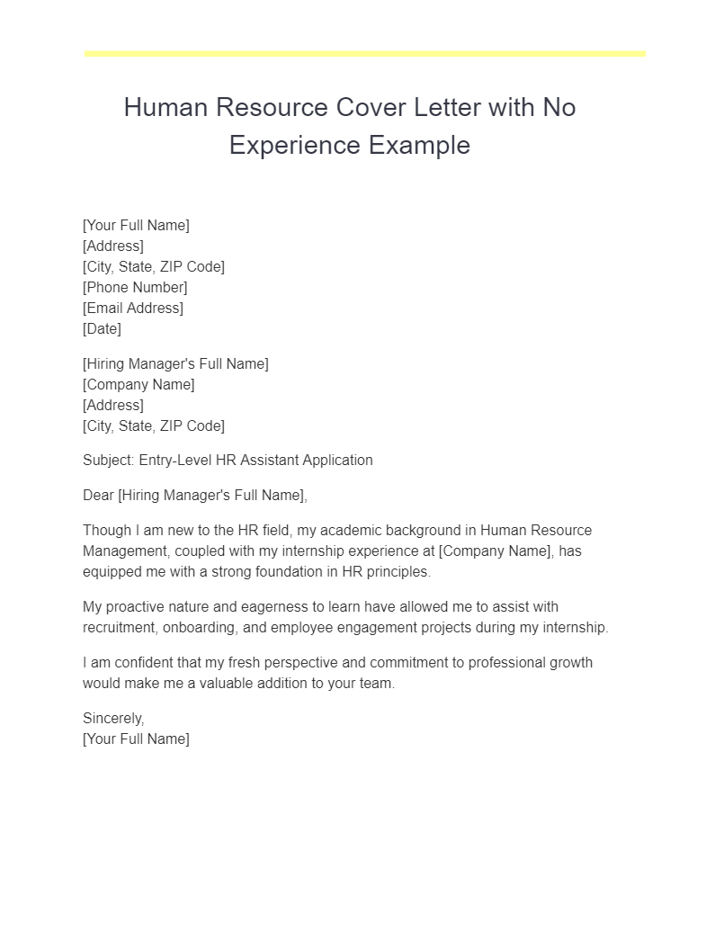Human Resource Cover Letter Examples To Download Human Resource Cover Letter Examples To Download