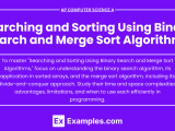 Unit 10 2 Searching And Sorting Using Binary Search And Merge Sort